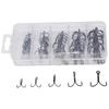 50Pcs/Box Iron Treble Fishing Hook Barbed Three Claw Fishhook Portable Triple Fishing Hook  Fishing