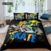 Skateboard Quilt Cover Boys Teens Sports Comforter Cover Microfiber 2/3pcs Graffiti Art Single Size Bed Linen Package Double Size Queen Size King Size