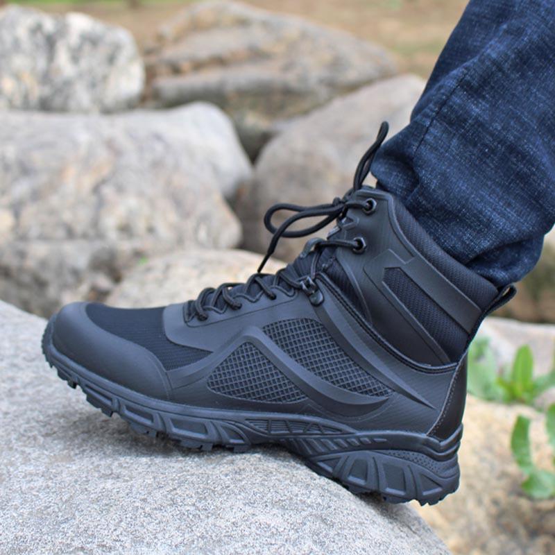 Men's Ultra-Light Tactical Mesh Boots - Breathable, Shock-Absorbing Summer Training and Security Footwear