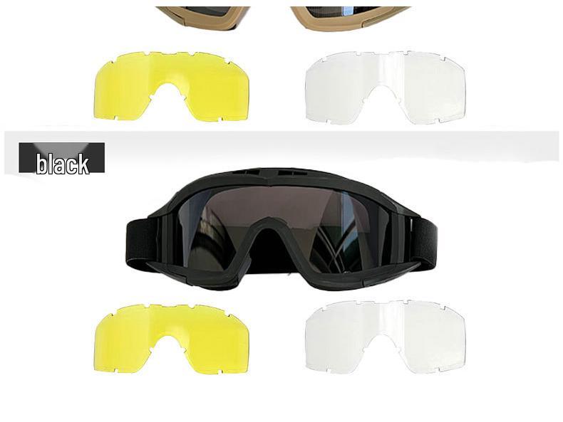 Impact-Resistant Tactical Combat Goggles - Windproof & Sandproof Shooting Glasses for Outdoor Use