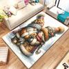 Cute Couple Gnome Love Rug Winter Themed Living Room Decor Crystal Velvet Carpet Romantic Nordic Art Floor Mat for Home