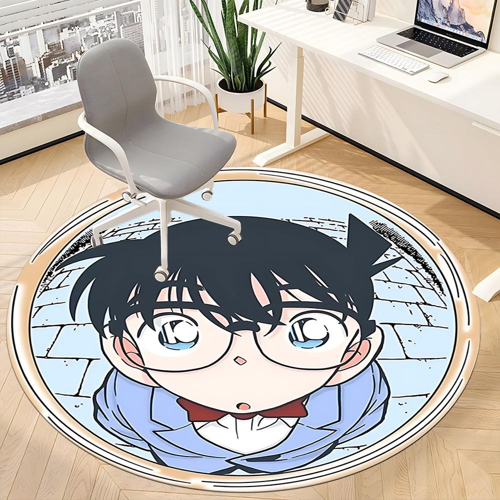 1PC Detective Conan Office Round Area Rug Suitable For Office, Under Office Chairs Bedroom Living Room Home Decor, Room Deco T1224006