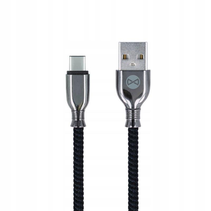 Forever Tornado USB - USB-C cable 1.0 m 3A black braided