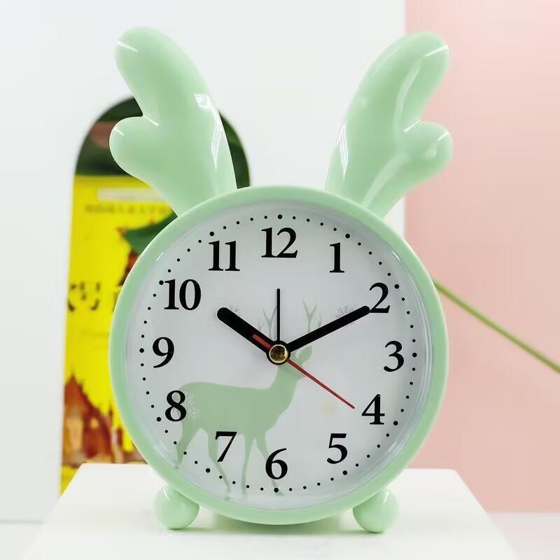 

Creative Cute Rabbit Small Alarm Clock Mute Cartoon Cute Children Student Clock Alarm Clock Simple Bedside Desktop Seat Clock