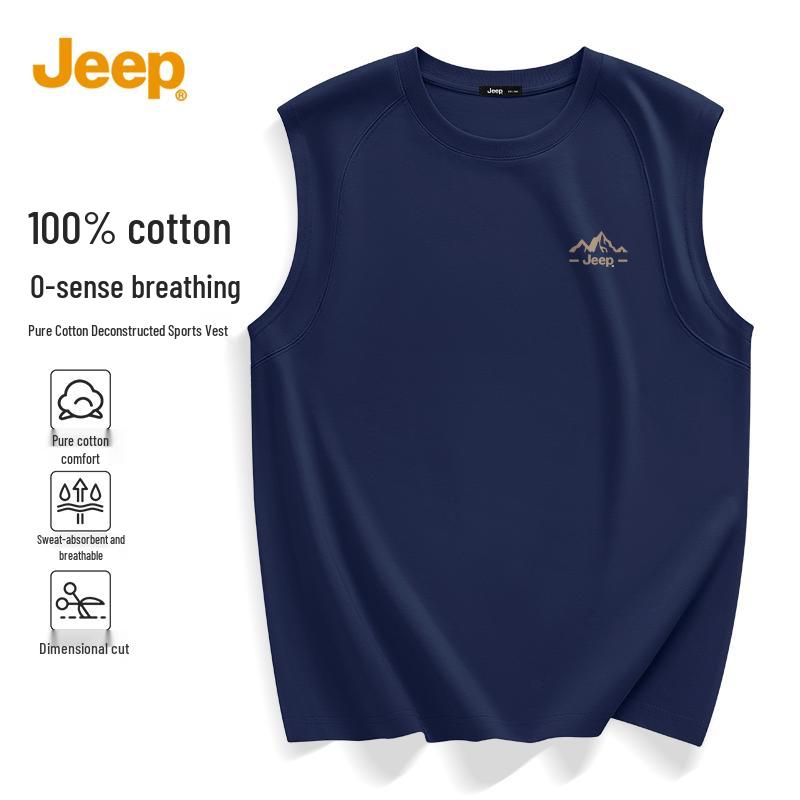 JEEP Men s Heavyweight Cotton Sleeveless T-Shirt L