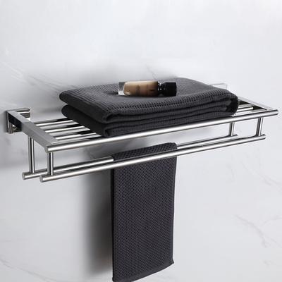 Black Towel Rack 304 Stainless Steel Brushed Gold Sliver Square Wall Mount Bathroom Bath Towel Bar Clothes Storage Holder Shelf