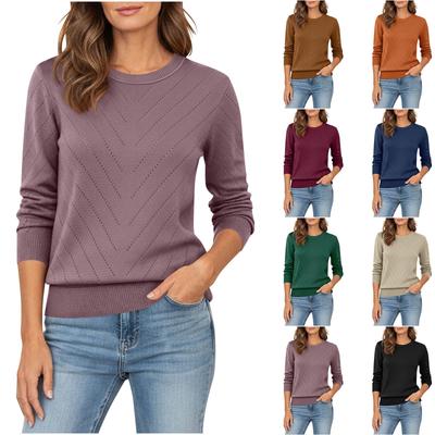 2025 European & American Women's Autumn/Winter Pullover: Round Neck, Long Sleeve, Comfortable Knitwear Fashion