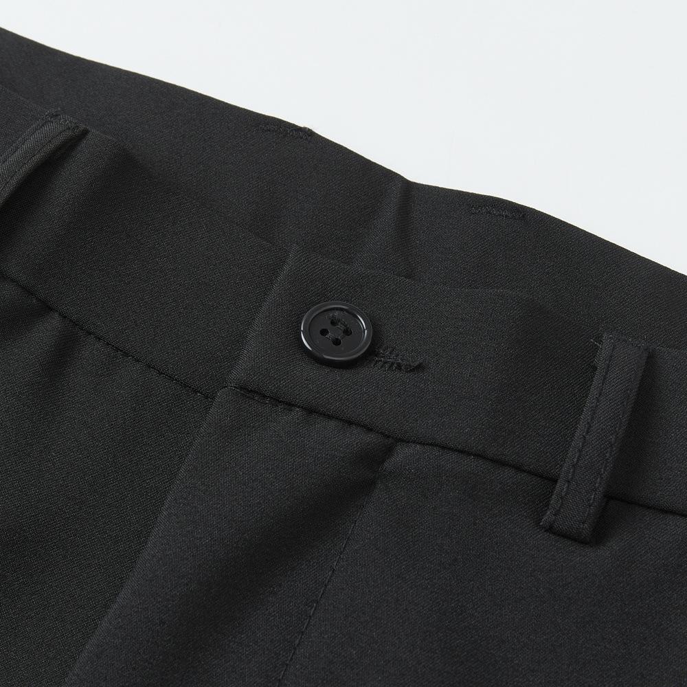 Men's Trendy Spring Loose-Fit Straight Leg Trousers with Half Elastic Waist