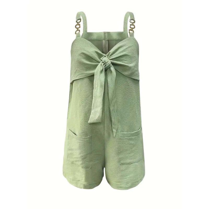 Damen Europäischer Stil Lässig Sommer Rückenfrei Kurz Träger Jumpsuit