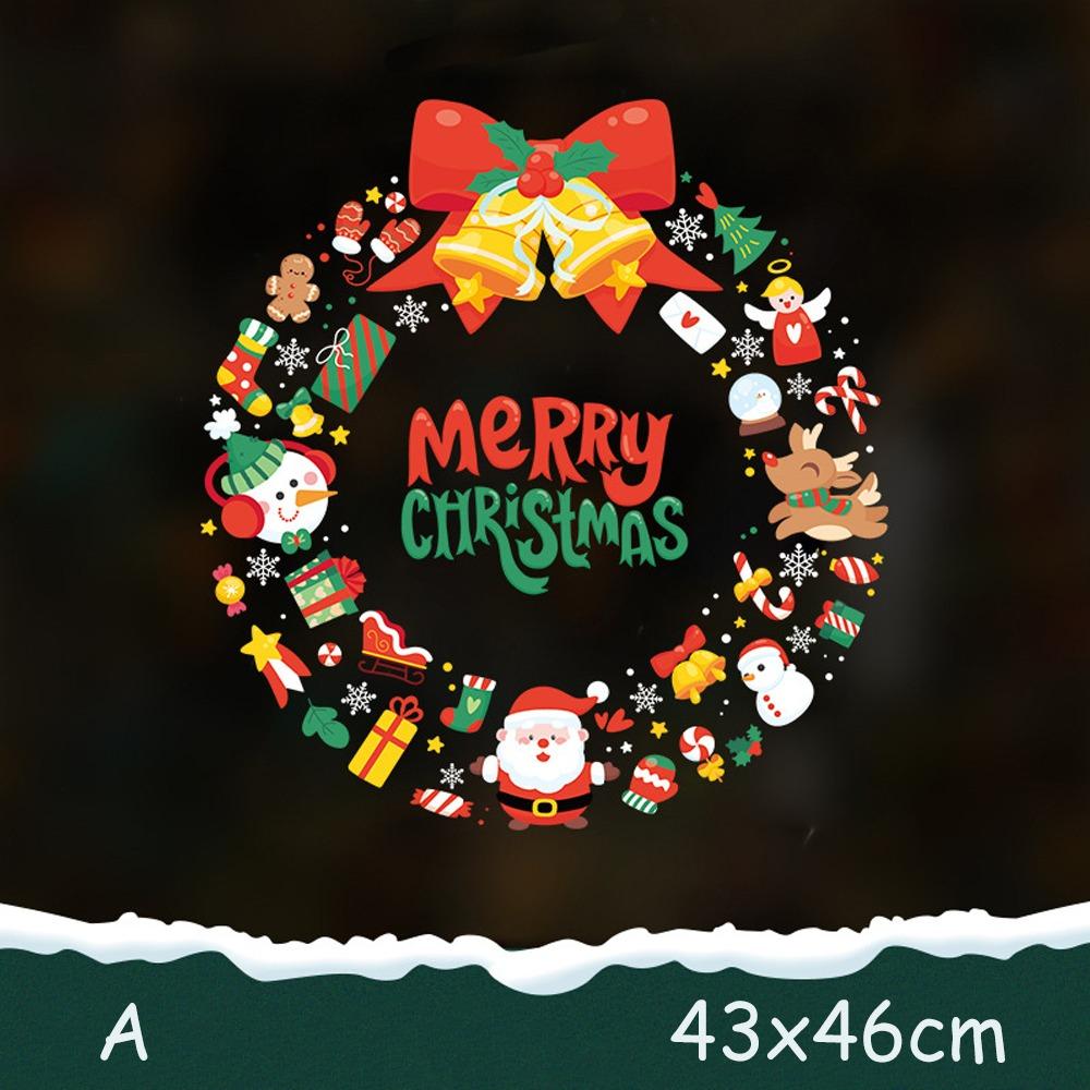 

ПВХ Наклейка на окно Санта Клаус Наклейка на стекло Новая Рождественская наклейка Торговый центр A