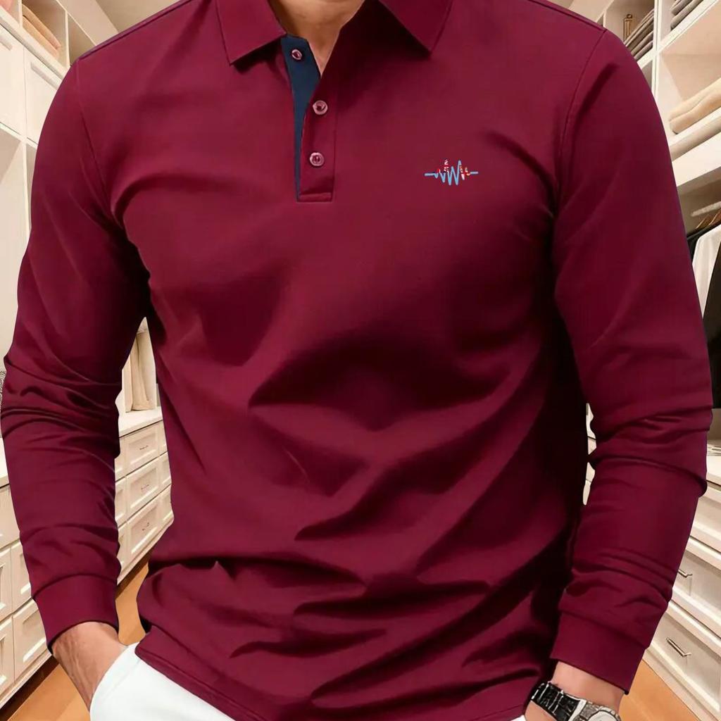 This Men's High-end Long-sleeve Polo.It Offers a Comfortable Fit, Suitable for Outdoor Sports, Casual Wear, and Light Business Occasions Fashionable