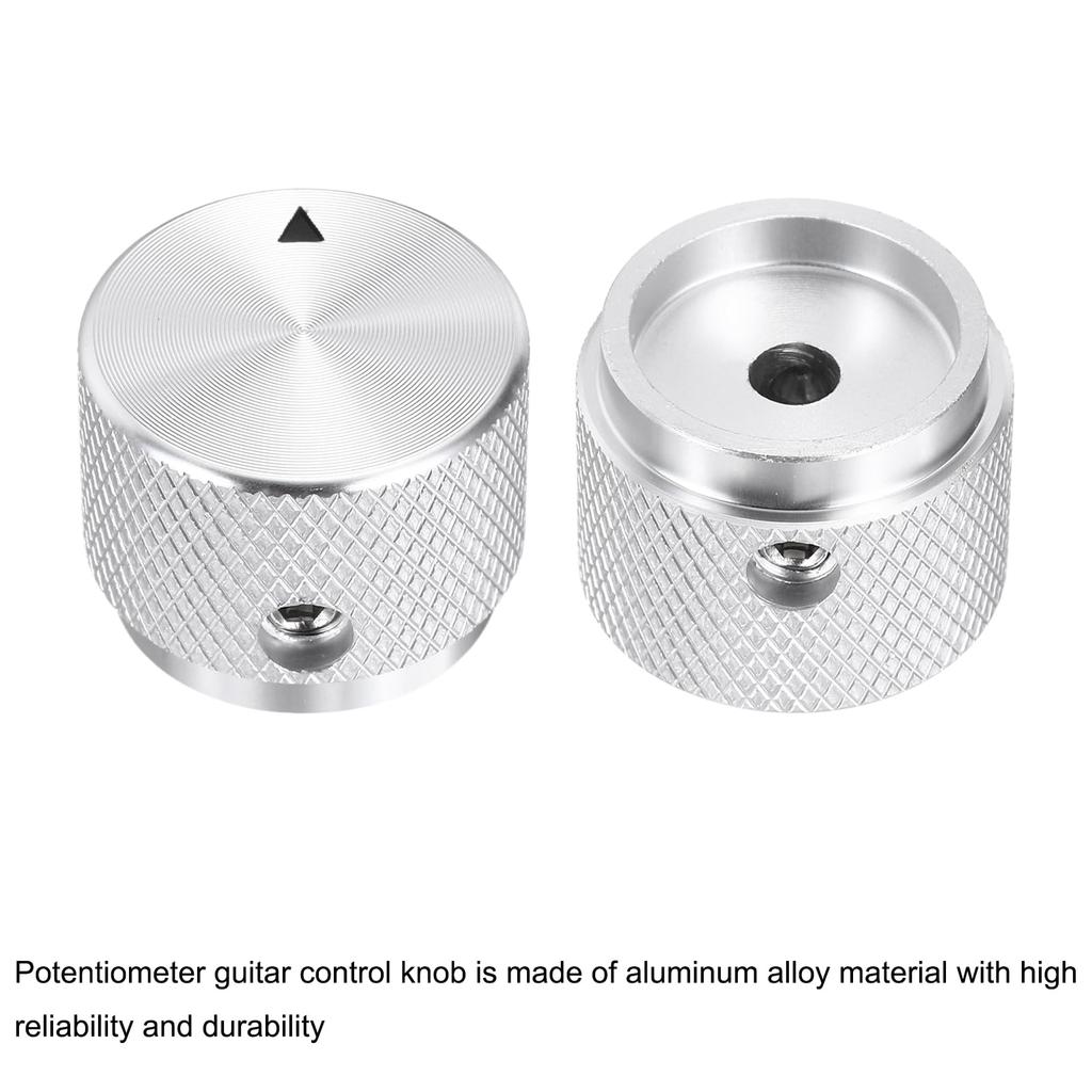 Uxcell Aluminium Potentiometer-Knopf Set aus 4 Stück Lochdurchmesser Durchmesser Universeller Lautstärkeregler-Knopf für mit Pfeil Silber (Montage 4mm/Außen 20mm/Höhe