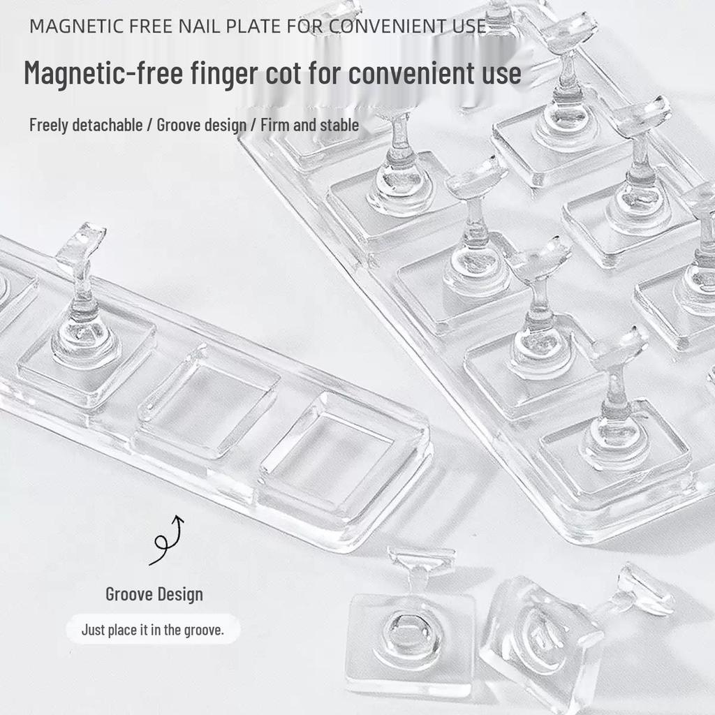 INS-Stil Transparenter Acryl-Nagelkunsthalter: Tragbarer Ständer für Nagelpraxis und Präsentation