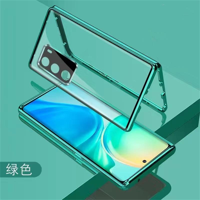 360 Full Case For Oppo Reno 12 Pro 5G Reno11 11Pro Double Sided Magnetic Adsorption Metal Tempering Glass Protection Cover