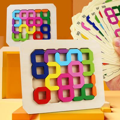 New Digital Battle Puzzle Game, Children's Puzzle Early Education Logical Thinking Training Board Wooden Toy
