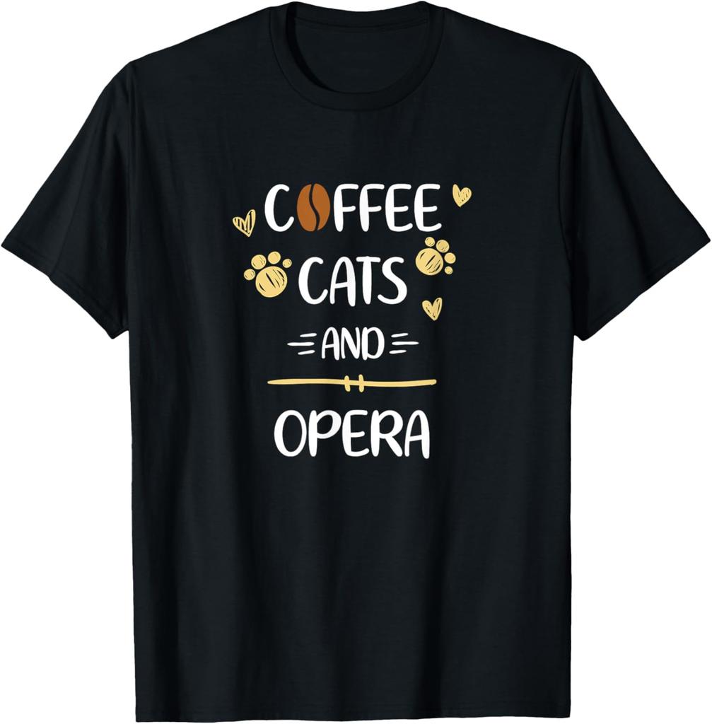 Cat Coffee Opera Classical Music TShirt