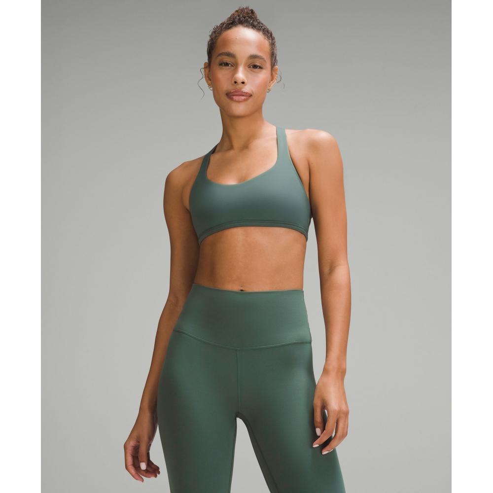 

Lululemon Free To Be BrA Wild Light Support A B Cup dArk Forest 14