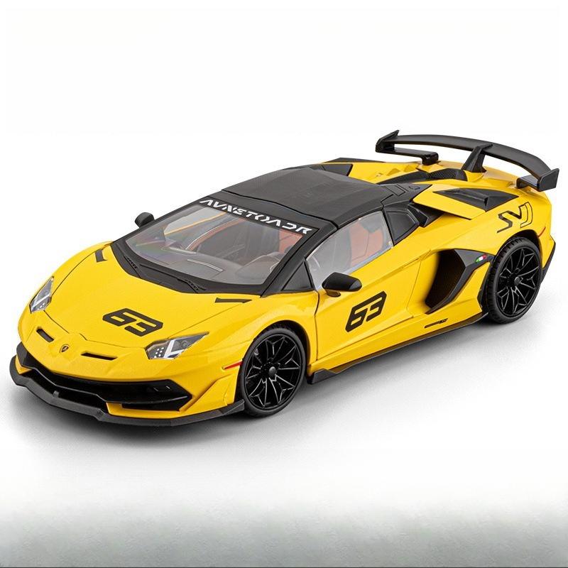 1:18 SJV63 simulation alloy classic sports car model sound and light pull back toy car ornament