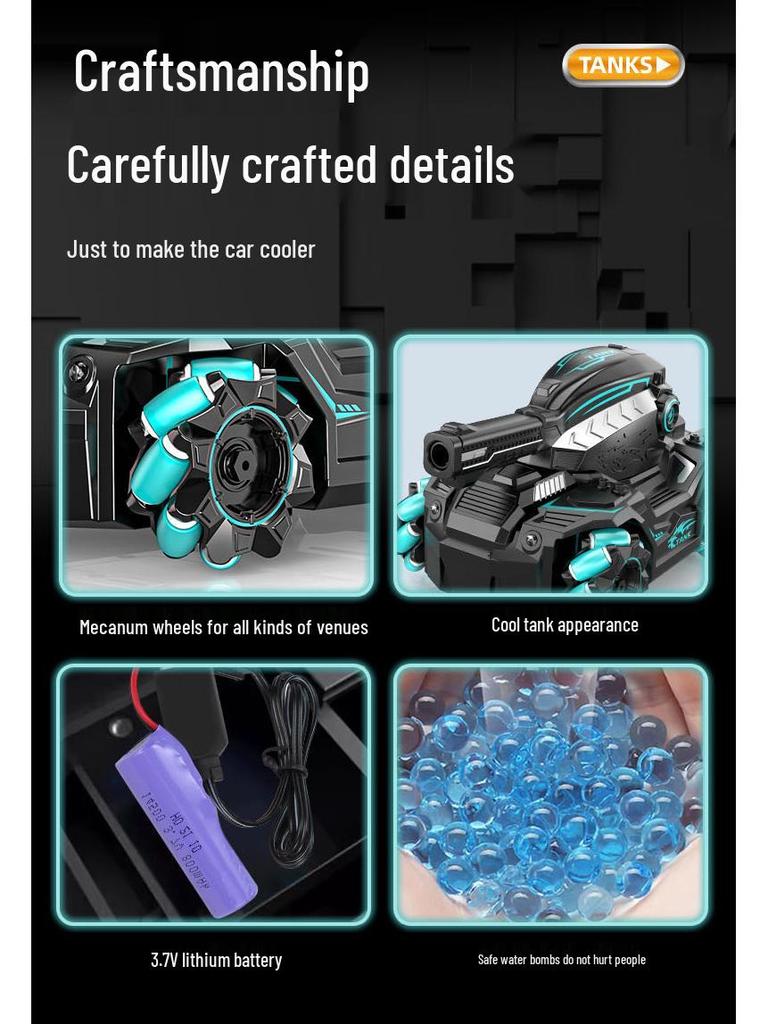 Cross-Border Gesture-Control Remote Water Bomb Tank 360° Rotating Off-Road Toy Car