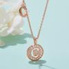 Light Luxury English Letter C Necklace Couple Gift Round Coin S925 Sterling Silver Inlaid Moissanite Pendant