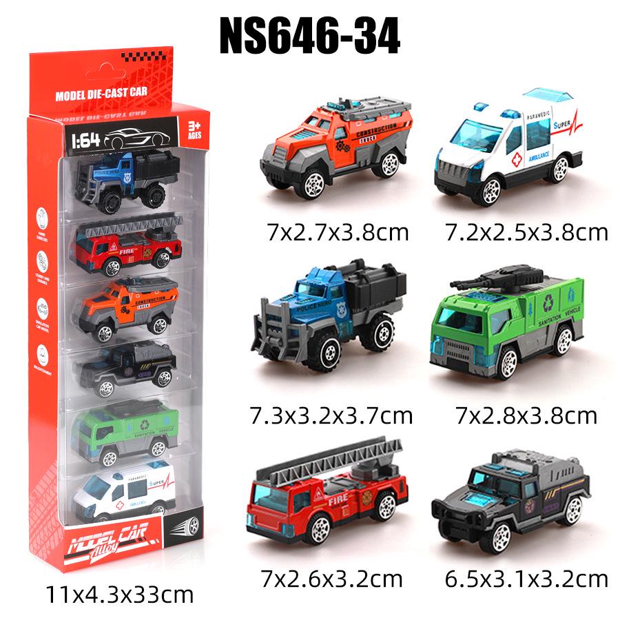 1:64 Alloy Toy Car Racing & Police Model Set for Kids