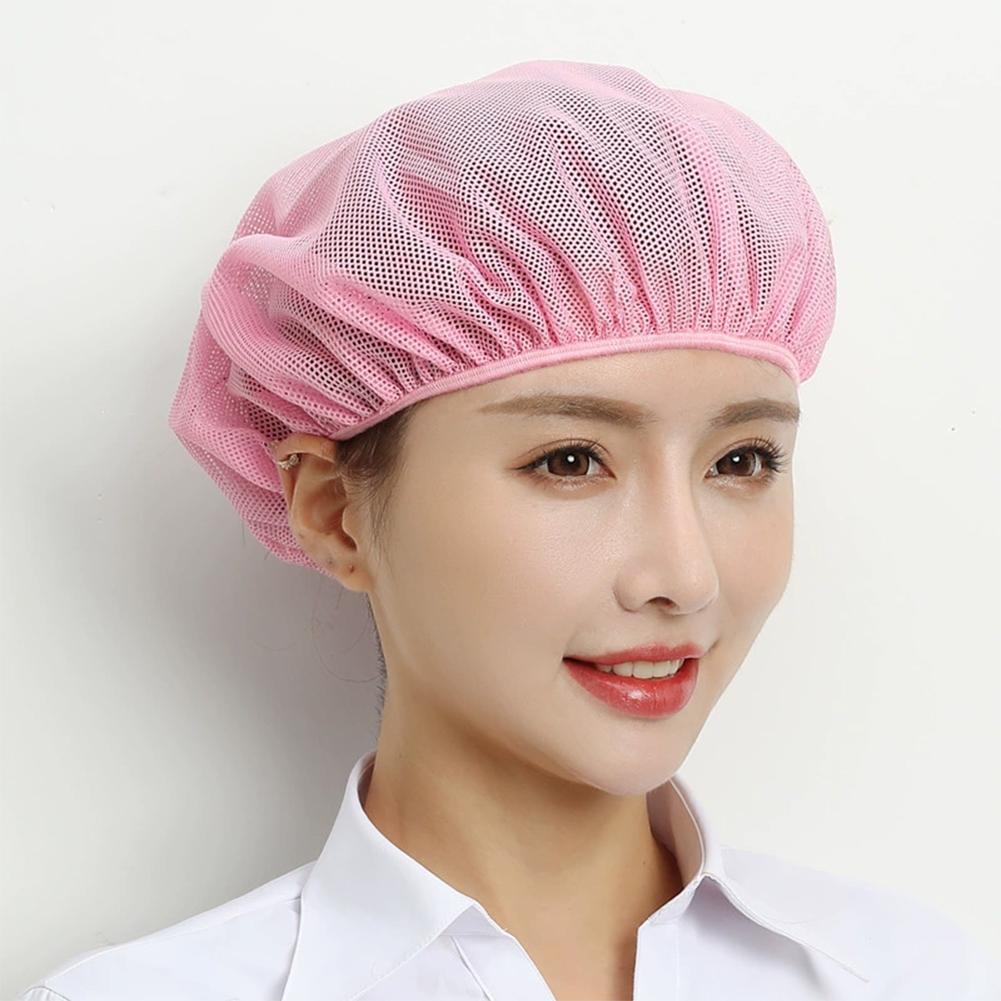 Breathable Mesh Work Hat Hair Nets Sanitary Chef Hat Food Service Kitchen Work Wear Cooking Hygienic Cap Hotel Restaurants