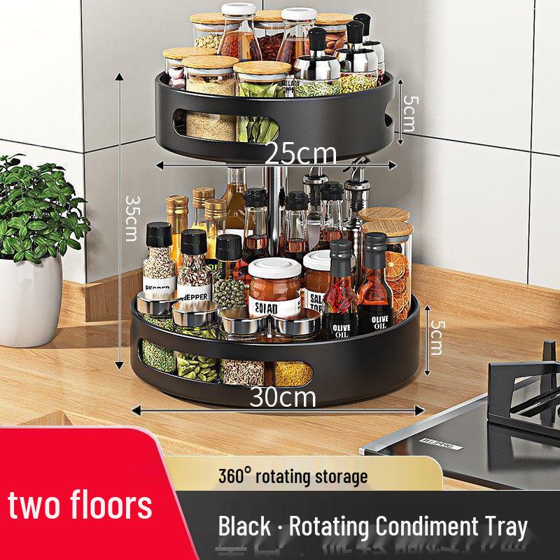 Drehbares Küchengewürzregal: Starke Tragfähigkeit Gewürz-Ecke für Öl, Salz, Soße und Essig