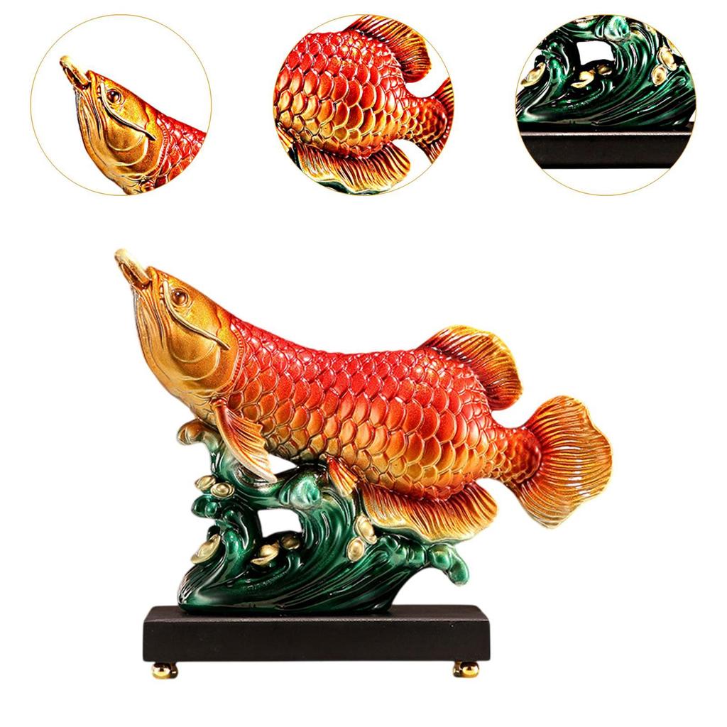 Socha ryby Arowana Socha prosperity Kolekce Dekorativní figurka Stolní ozdoba na stůl Skříňka Dekorace domu