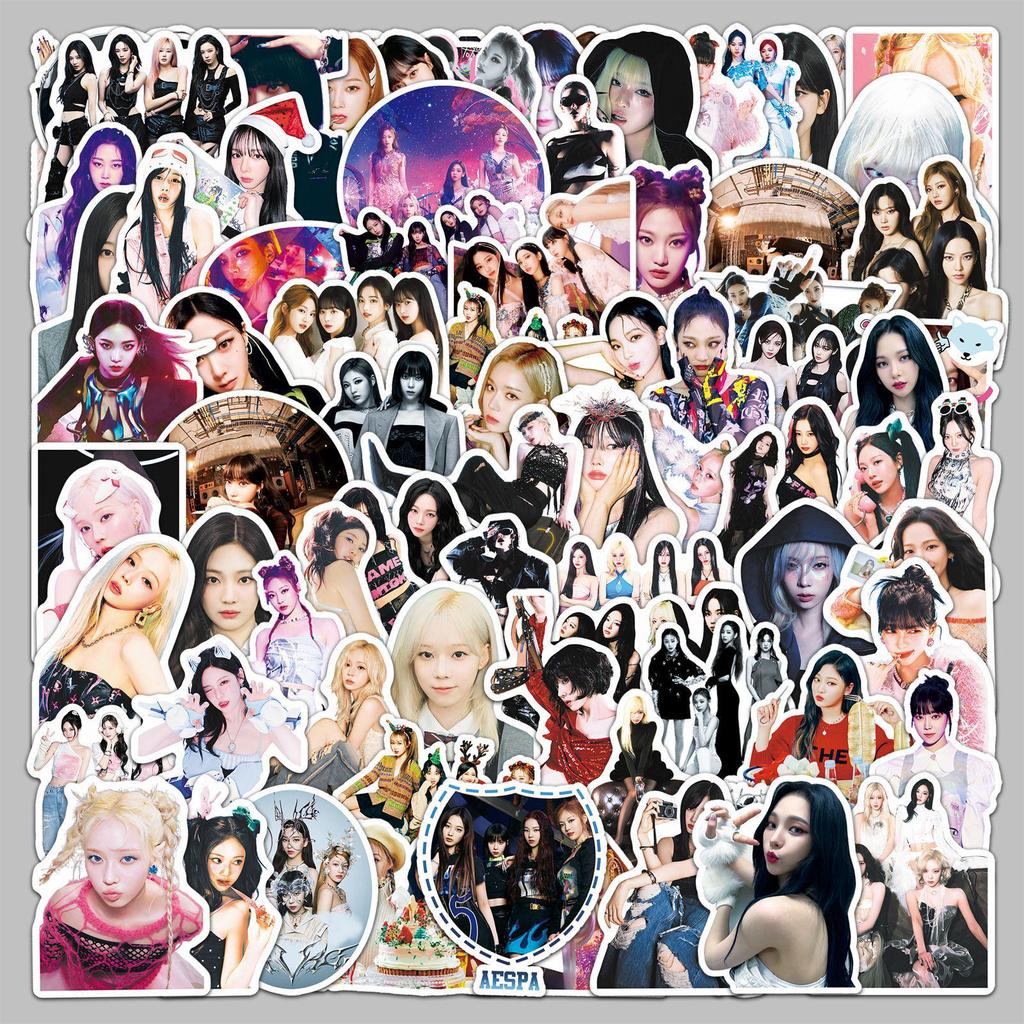 100 Aespa Stickers: Trendy Korean Group, Waterproof Decorations for Journals & Phones