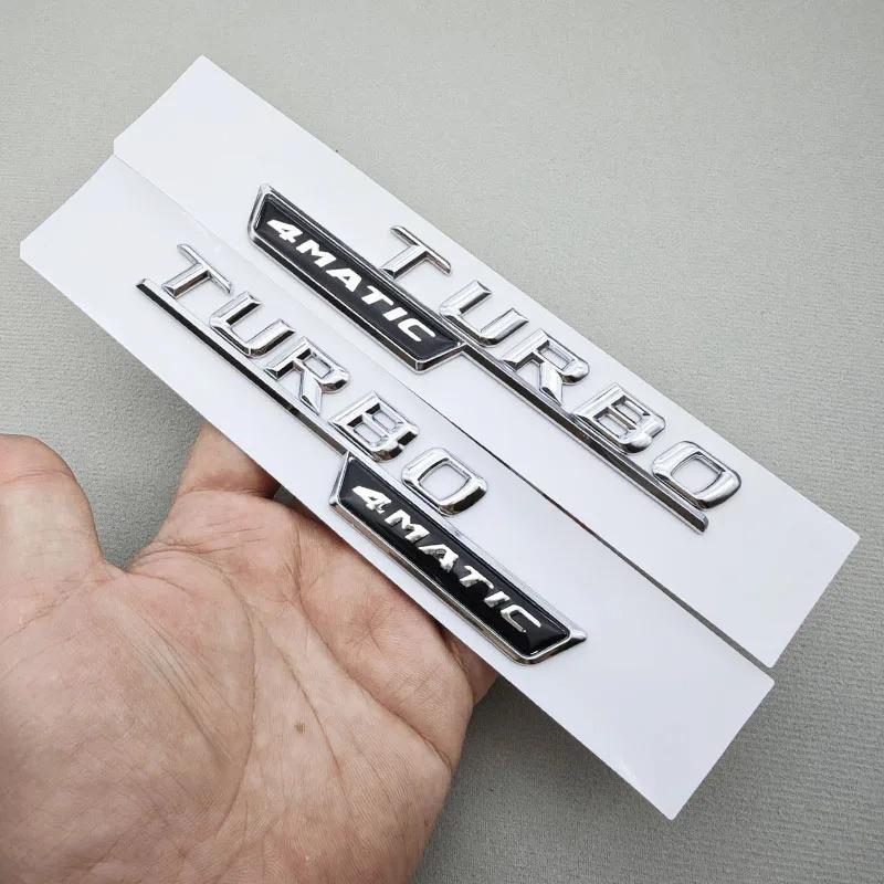 2pcs 3D ABS TURBO 4MATIC Car Letters Side Fender Trim Badge Emblem Sticker For Mercedes Benz AMG A45 A35 X247 W117 Accessories AT1