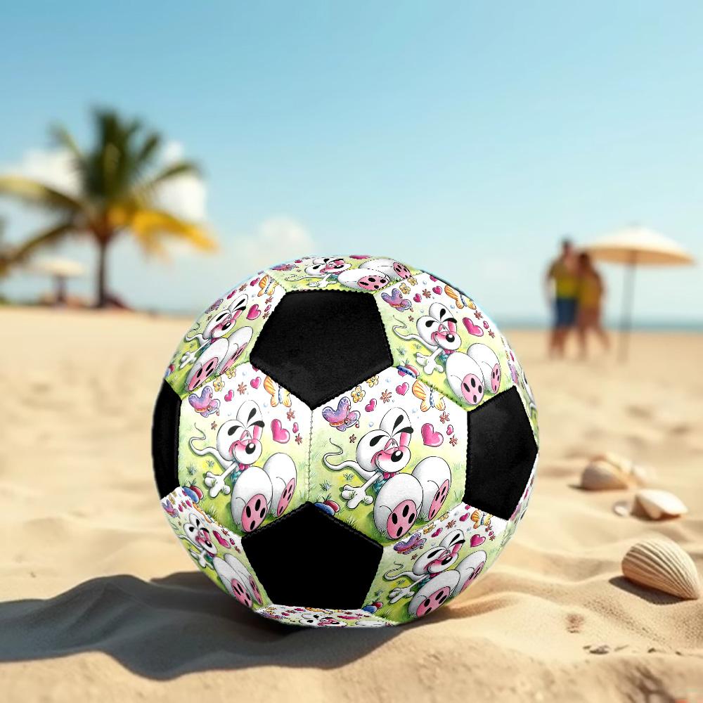 Diddl the Jumping Mouse Soccer Ball Colorful All Ages Machine Stitched PVC Competition Ready Durable High-Bounce.SIZE5