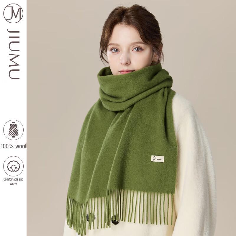 JIUMU Women s Pure Wool Winter Scarf