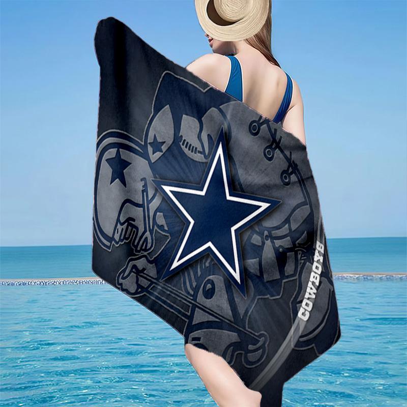 American Flag Cowboys Microfiber Beach Towel, Lightweight And Quick-Dry, for Summer Travel, Beach Essential, Swimming Pool
