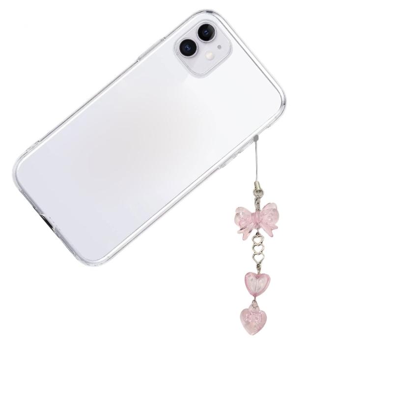 Beautiful Beaded Phone Charm Butterfly Chain Keychain Fashion Accessory Bag Pendant Keyring for Phones and Backpacks