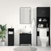 Black Oak Bathroom Sink Cabinet, Triangular Black Legs, Large Storage Space, 58x33x60 Cm Made of Particle Board.