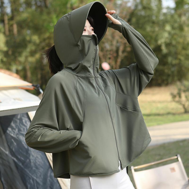 Sunscreen Clothing Women's 1011 New Summer Outdoor Cycling Ice Silk Breathable Sunscreen Clothing Thin Sunscreen Blouse Jacket