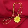 Colar Girassol: Corrente de Clavícula Dourada Ondulada Dupla com Pingente de Flor - Presente Perfeito de Qixi para Namorada