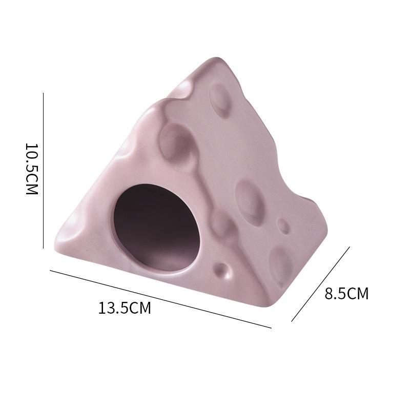 Cheese Hamster Nest Shelter Summer Cooling Ceramic House Villa Flower Branch Mouse Nest