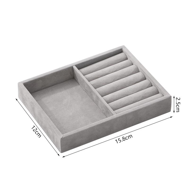 Velvet Jewelry Display Tray Case Stackable Exquisite Jewellery Holder Portable Ring Earrings Necklace Organizer Box S