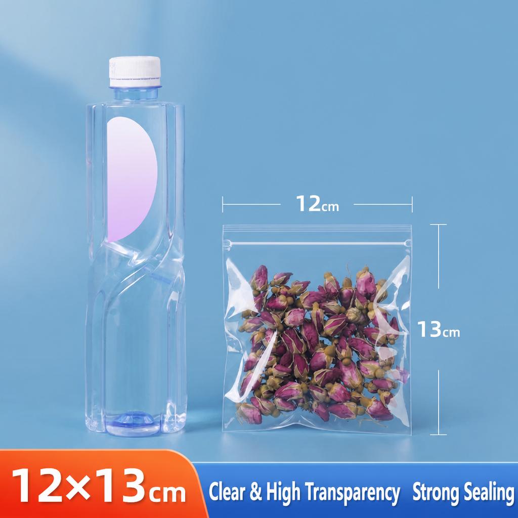 Food Grade PP Ziplock Bags Clear Transparent Self Sealing Pouches for Scented Tea Fruit Dried Food Jewelry Packaging