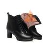 New Autumn/Winter Style Women's Soft Leather Boots with Chunky Heel, High Heel, Waterproof Platform, Fleece Lined