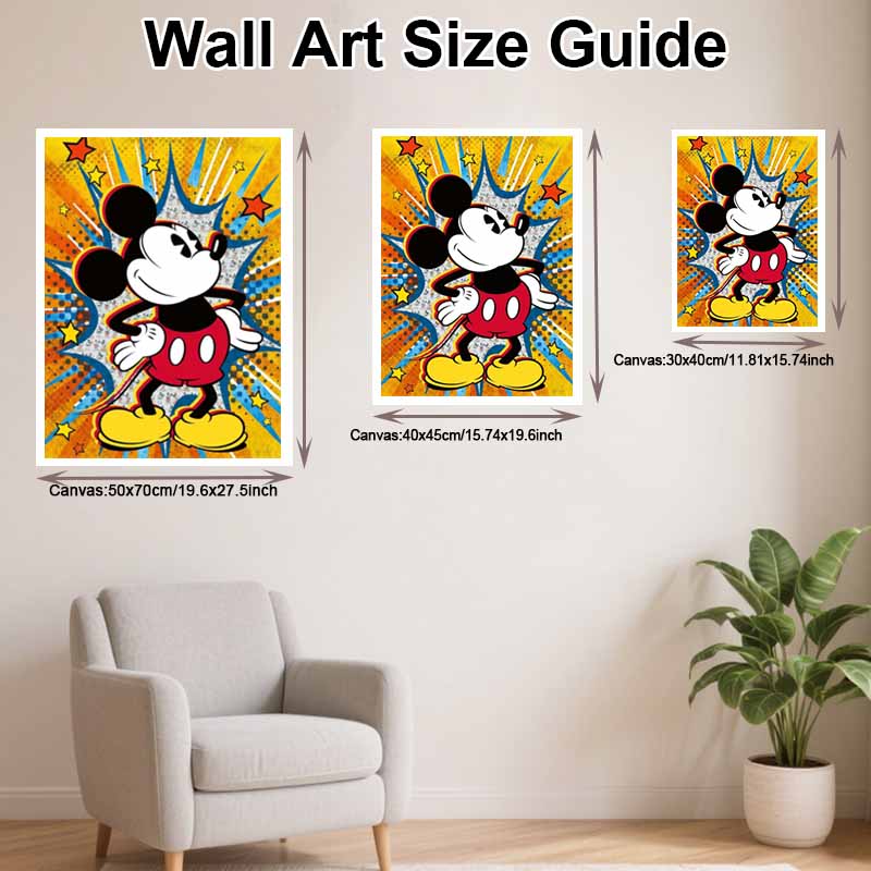 Disney DIY Diamond Painting 5d Mickey Mouse Retro Pop Art Cross Stitch Diamond Living Room Bedroom Decoration Painting