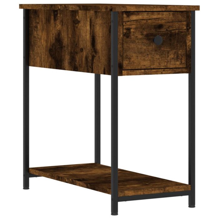 VidaXL Table de chevet chêne fumé 30x60x60 cm bois d'ingénierie 826057