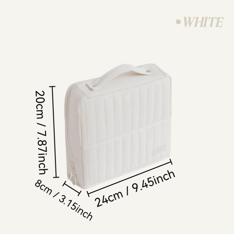 

1pc Large Capacity Standing Cosmetic & Travel Organizer Case with Padded Fill - Heavy-Duty Nylon Makeup Brush Holder белый