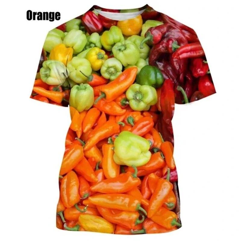 Personalized Chili Fashion 3D Printing Funny T Shirts Creative Pattern Short-sleeved Harajuku Unisex T-shirt Tops Male Female Tees