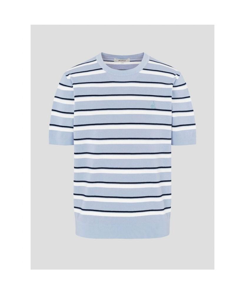 Binpolmen Striped Round Knit Sky Blue