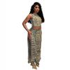 Women's Denim Skirt and Vest Set – European & American Handmade Distressed Style with High Slit