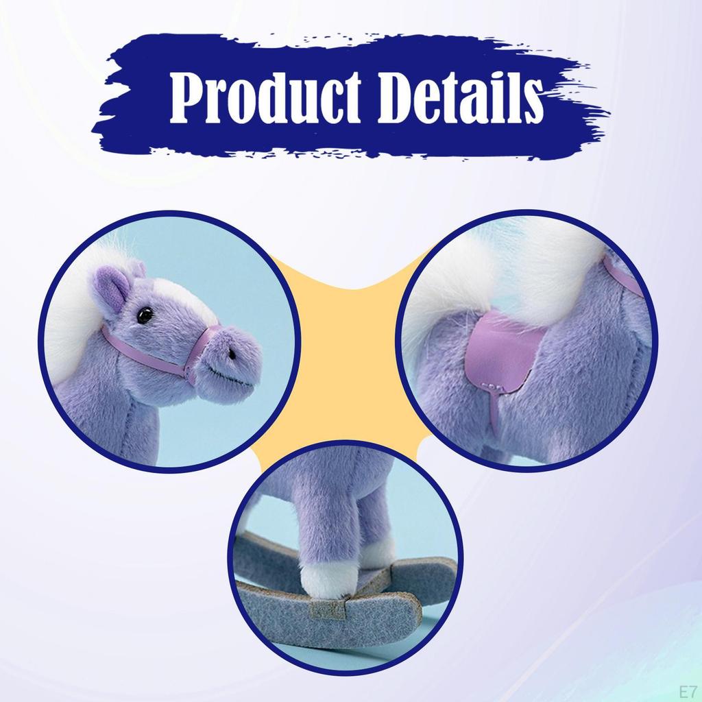 15cm Rocking Horse Toy Doll Decor Cute Realistic Hugging Stuffed Animal Farm Decoration