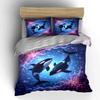 Two Orcas In Enchanted Water Duvet Cover Set With 3D Printing Design Soft Polyester Bedding Set All-Season Comfort For Gifts
