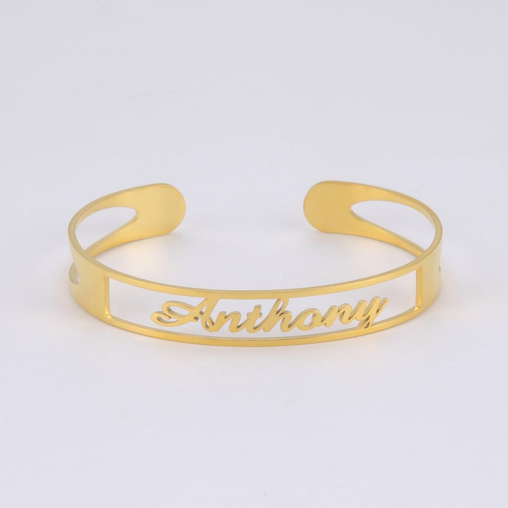 Personalized Name Bracelet for Women Men Custom Jewelry Stainless Steel Customized Bangle Gold Color Arabic Name Birthday Gifts